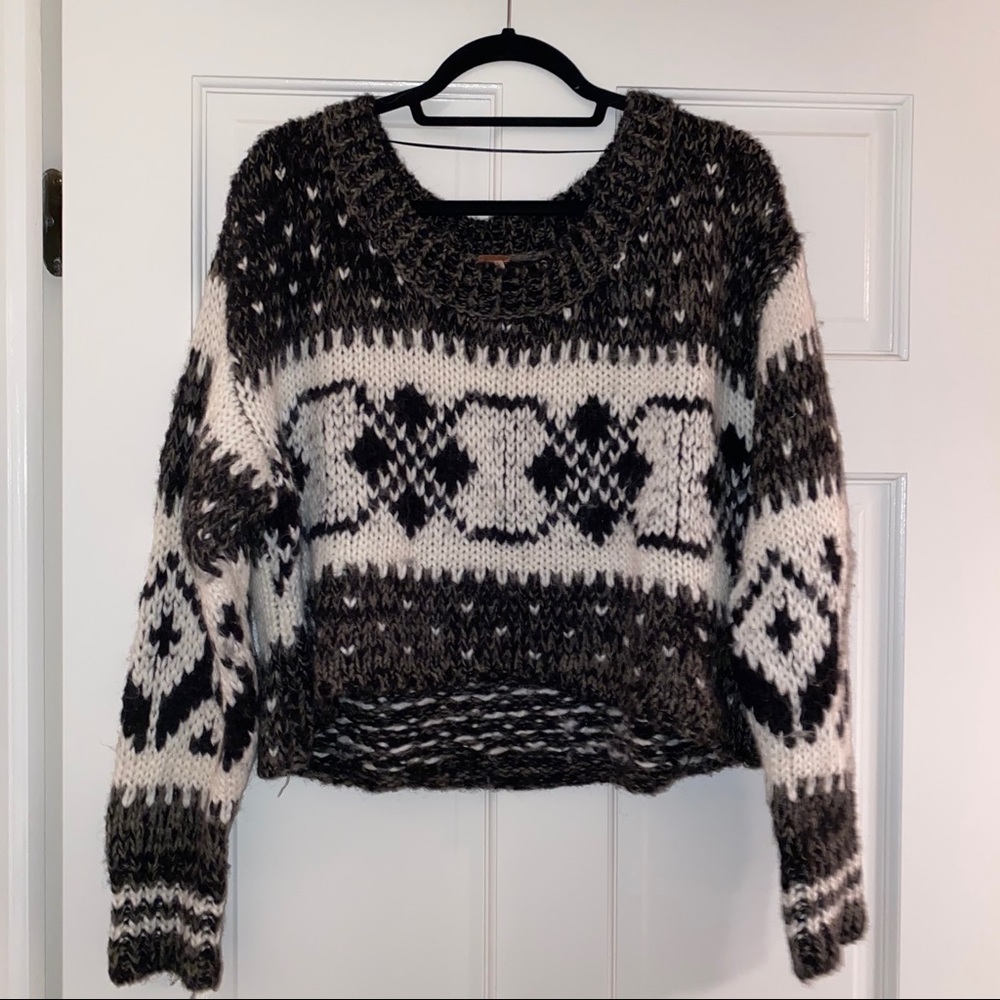 Free People Geometrical Stripe Sweater